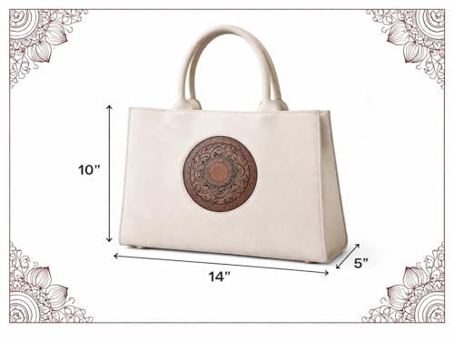 Image of Women's Leather Tote Bag | Structured for Office, Casual, Party & Formal Use | Stylish Shoulder Carry Tote (Black)
