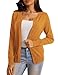 a.Jesdani Long Sleeve Crew Neck Button Down Soft Cardigan Sweaters for Women Mustard L