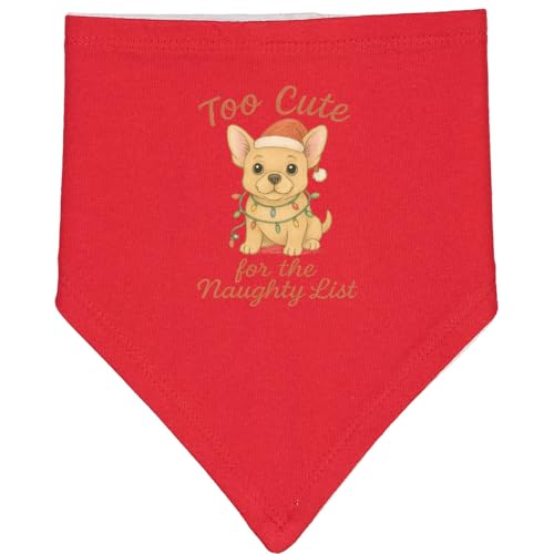 inktastic Too Cute for the Naughty List Christmas Dog Baby Bandana Bib