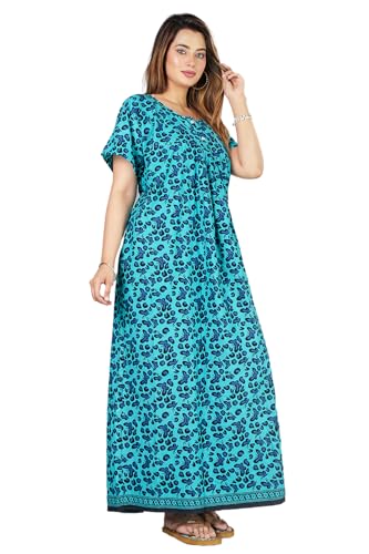 Image of Monique Brand 100% Pure Cotton Nighty for Woman | Floral Gown for Women Night Wear | Cotton Nighty for Women Stylish | Maxi for Women Cotton