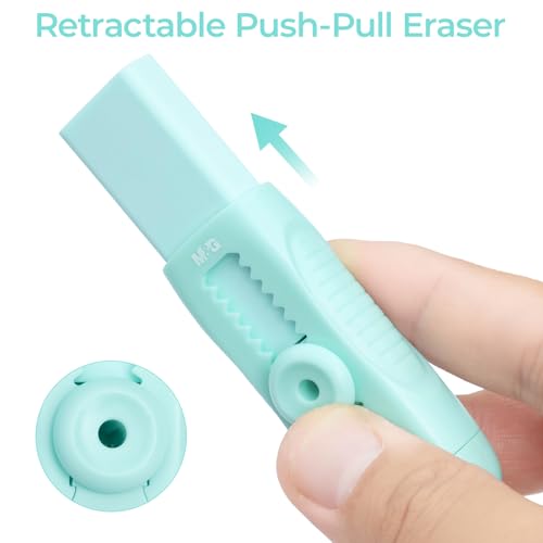 Image of M&G 4 Pcs Cute Erasers for Kids Sliding Retractable Pencil Erasers, Push Pull Design Cute Erasers Stationery Supplies for Kids Back to School Supplies for Office