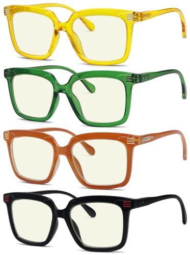 Image of Eyekepper 4-pack Reading Glasses Blue Light Blocking Square Computer Readers Women