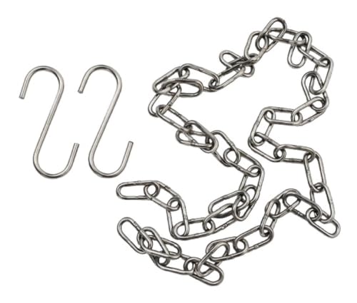 Q1 Beads 3 mm Stainless Steel Chain 3 Feet Long with 2 Pcs. S Hook Lightweight, Utility, Garden Hanging Plants/pots – Balcony or Indoor décor (Chrome)-Pack of 1 (3 Feet)