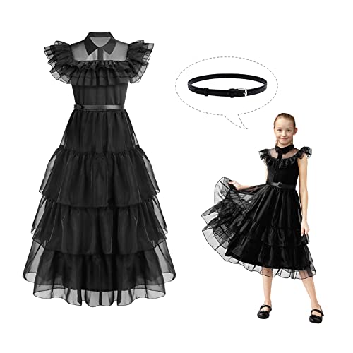 Vestito Mercoledì Addams Per Bambina, Costume Cosplay Gotico Per Halloween E Feste A Tema, Ispirato Alla Serie TV