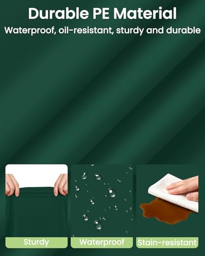 Image of LANLISA 4 Pack Dark Green Plastic Tablecloth Disposable, 54 x 108 Inch