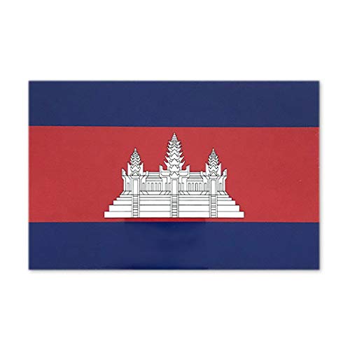 【 コッキス 】 屋外 対候 ステッカー/アジア の 国旗 と地域の旗 B (スーツケース ・ 車 にも貼れる 防水 シール) (カンボジア, L 約80x120mm)