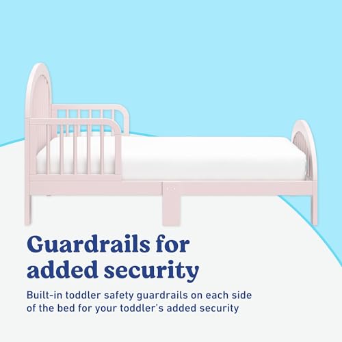 Image of Graco Olivia Toddler Bed, Blush | GREENGUARD Gold Certified, Includes Toddler Safety Guardrails, Fits Standard Crib & Toddler Mattress, Stylish Arched Design