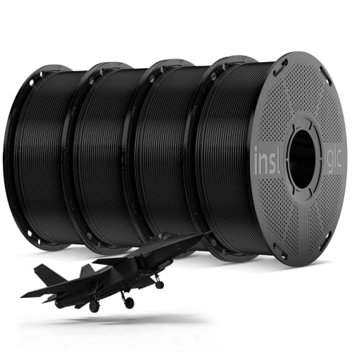 Inslogic Pre-Dried Black PLA Pro 4KG (4-Pack)