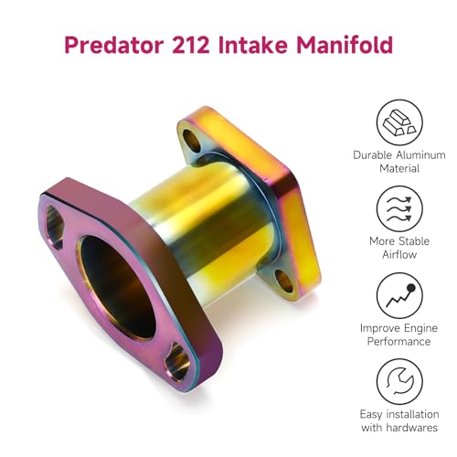 Image of FVRITO Mini Bike Intake Manifold for Predator 212 196cc 224cc Coleman CT200U CT200U-EX BT200X Minibike KT196 Go Kart 6.5HP GX200 GX160 Clone Engine Performance Parts Rainbow