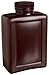 Nalgene 2009-0064 Rectangular Bottle, Amber HDPE, 2000mL (Pack of 4)