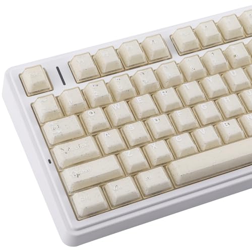 Touches de clavier mécanique Sunzit en PBT blanc transparent pour la dactylo nocturne