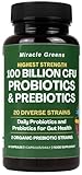 100 Billion CFU Probiotics - 20 Unique Strains + Organic Prebiotics | Gut Health, PH Balance, and Digestion | Scientifically Proven Probiotics for Women and Men – 60 Day Supply – Made in The UK