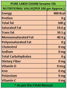 Image of Pure Lakdi Ghaani - Extra Virgin Sesame Oil 500 ML, Organic | For Hair, Body, Skin Care, Massage | Wood Pressed | 100% Pure & Natural