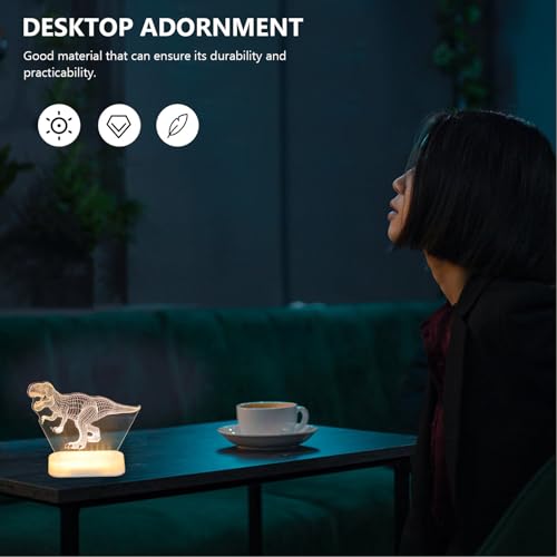 Lámpara de Mesa Dinosaurio 3D LED Blanca PRETYZOOM miniatura 3