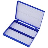 Healifty 100-slot Plastic Microscope Slide Storage Organizer Laboratory Slide Holder Box for Specimen Storage