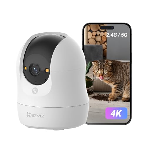 EZVIZ C6N G1-4K Camera for Home Indoor with Call-Button, Human/Pet/Sound Detction, 5GHz/2.4GHz Wifi, 360° Baby Monitor Camera, Color Night Vision, Two-Way Talk, Privacy Shutter, 512GB Card Supports
