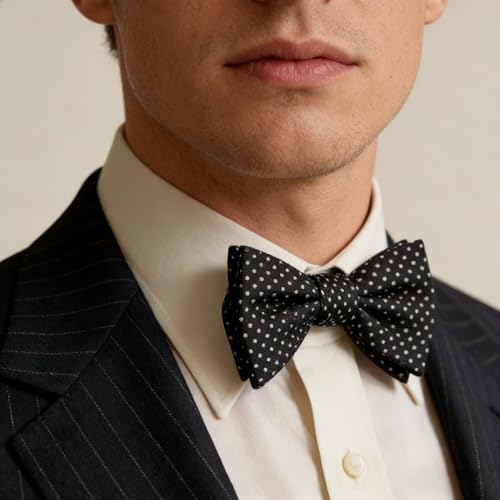 Image of 100% Silk Mens Bowtie Self Tie Bow Tie Bowtie Tuxedo Wedding Solid Color Formal Bow Ties for Man Many Colors