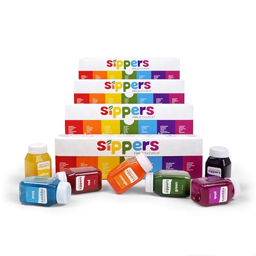 Raw Generation Kids Sippers - 100% Raw & All-Natural Daily Fruit & Vegetable Juice Variety Pack (4-Week Box) | Zero Added Sugars | 40 Different Fruits & Vegetables in 1 Week | Kid-Friendly Flavors