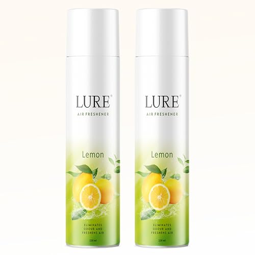 Image of LURE Room Freshener | Air Freshener Aerosol for Home And Office Lemon (220ml Each, Pack of 2)