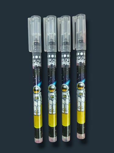 Image of 4Pcs Astronaut Space Pens Cute Pens 0.5mm Black Ink Pen for Office School Stationeries Supplies Gift- Gel Pen Set