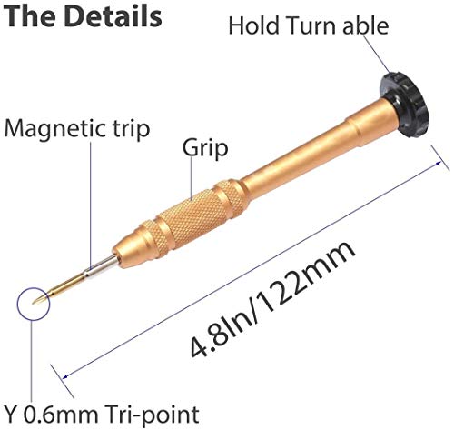 Chave de fenda tripla magnética em Y Tip Y000 de 0,6 mm Triwing Triwing para Apple iPhone 7, iPhone