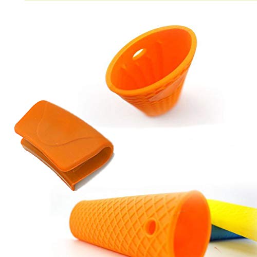 Youu 2 Pack Silicone Pot Holders And 2 Pack Silicone Hot Handle Holder Potholder Rubber Pot Handle Sleeve Heat Resistant For Cast Iron, Pans, Metal Frying Pans, Skillets, Griddles (Orange) #TOP3