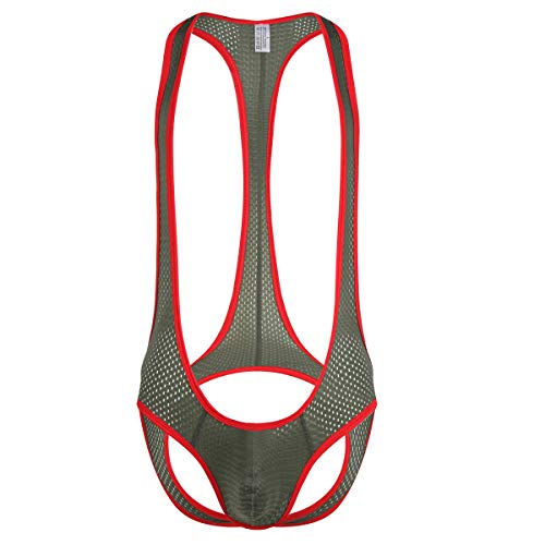 inhzoy Bodysuit voor heren, worstelen, singlet onderhemd, tricot overall, mannen, eendelig, sportondergoed, boyleg-romper, zwart., 3XL