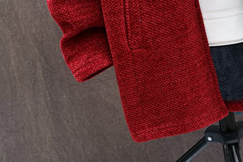 Shanghai Story Men's Hoodie Jacket Premium Chenille Hooded Coat Full Zip Fleece Sherpa Lined Winter Loose Overcoat 5