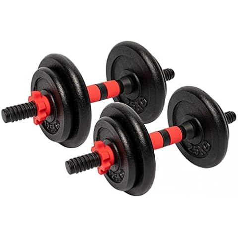 Juego de 2 mancuernas de hierro fundido de 15 kg Cover