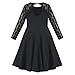 Sunny Fashion Girls Dress Black Lace Hollow Back Formal Party Evening Long Sleeve Size 7