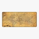 Silent Monsters Mauspad XXL 900 x 400 mm großes Mousepad Weltkarte antik - Vernähter Rand, rutschfest & leise, Gaming Büro Office Homeoffice Tastatur - 90 x 40 cm groß Mouse Pad Mat alle Maus Arten