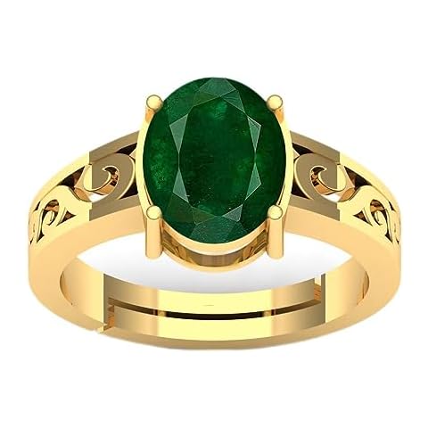 DINJEWEL Green Emerald Birthstone Ring Cover