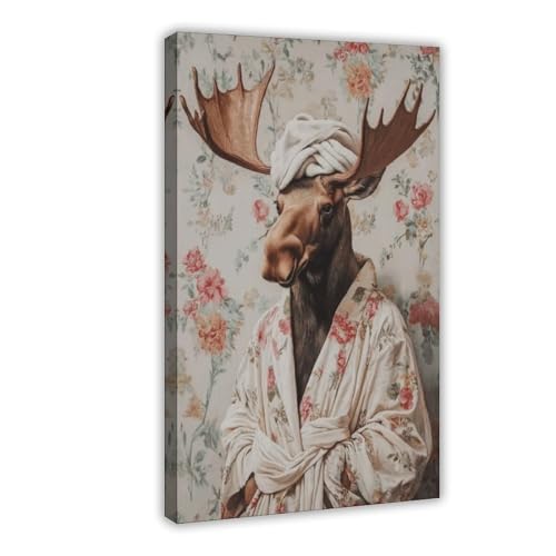 Toile élan en peignoir style décalé pour habiller un mur vide