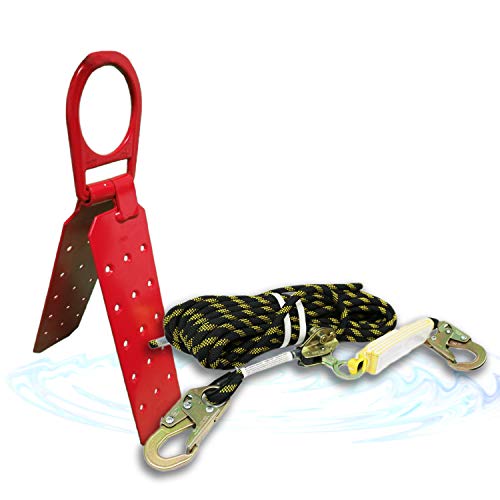 KwikSafety (Charlotte, NC) GATOR COMBO Temporary Reusable Roof Anchor, 50’ Vertical Lifeline Rope Assembly