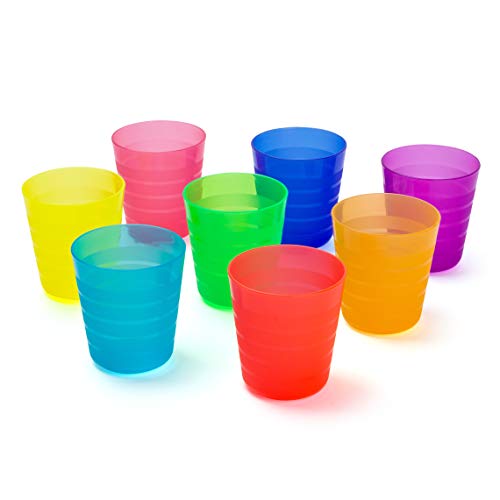 Plastic Dinnerware Set For 8 | Kids Dishes Set Include Kids Cups, Kids Plates, Kids Bowls | Rainbow Colours For Kids Party Indoor And Camping | Reusable And Microwave Safe Bpa Free For Kids & Toddler #TOP1