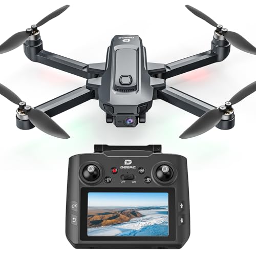 DEERC D35Pro Drone with Camera 4K Professional for Adults, RC Quadcopter with HD Screen on Controller, Brushless Motor, Follow Me, 5G Transmission, Auto Return, GPS Drone with SD Card, 40Mins Flight