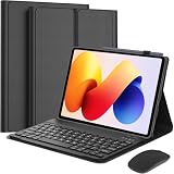 Detachable Keyboard Case with Wireless Mouse for Xiaomi Redmi Pad 2 Pro 12.1 inch 2025/2024, Magnetic Bluetooth Keyboard Case with Mouse for Redmi Pad 12.1" with Pen Holder, Multi Adjustments, Black