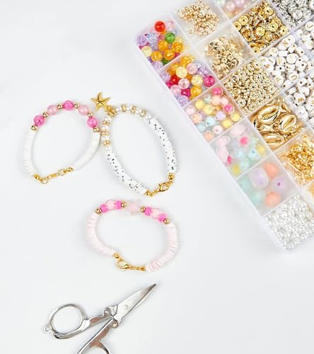 FIVAVA 7000+ Pcs Polymer Clay Beads Bracelet Making Kit, 24 Colors, DIY Jewelry Making Kit for Teens & Adults, Unisex, Non-Foldable