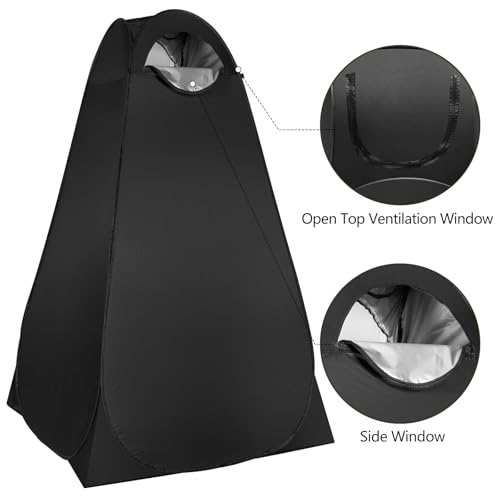 Pop up Tent -Privacy Changing Tent,Outdoor Camping Shower Tent, Camping Toilet - Lightweight, Easy to Install, Foldable - Comes with Portable Bag(Black) image 6