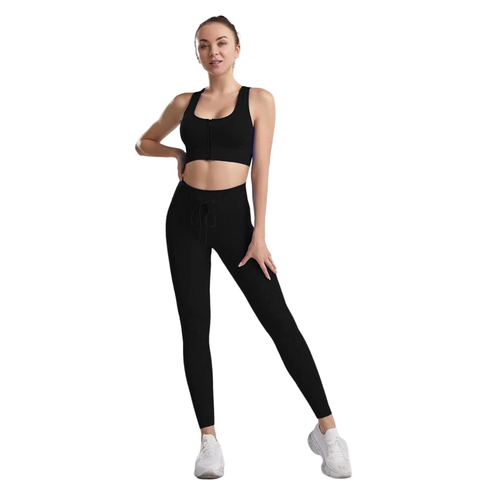 Conjuntos de entrenamiento para yoga y gimnasio BaronHong con leggings acanalados M 4