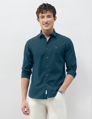 Image of U.S.Polo Association Men's Solid Regular Fit Shirt