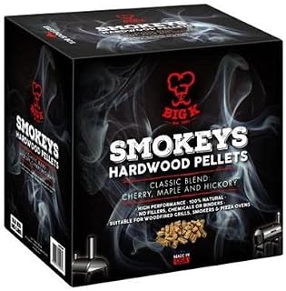 Socal Big K 9kg Smokey's BBQ Wood Pellets (Blend of Hickory, Cherry & Maple) - Ideal for Wood Pellet Grills