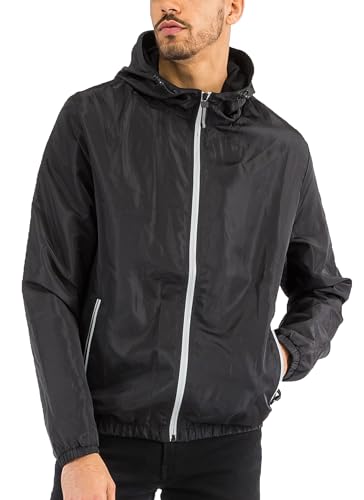 Image of WEIV GEAR Men's Full Zip Hooded Lightweight Windbreaker Anorak Jacket