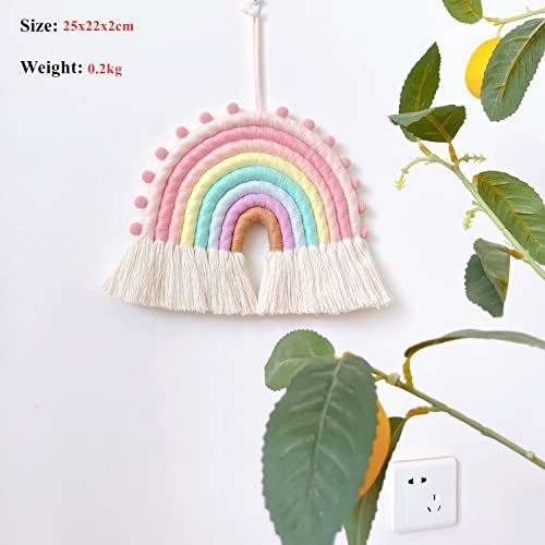 FANXIYA Rainbow Macrame Wall Hanging Decorations for Nursery Decor Kids Bedroom Woven Tassel for Girls& Boys - Image 3
