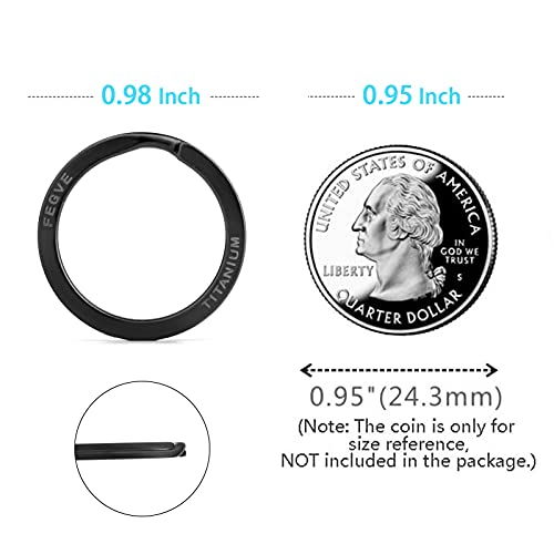 Image of FEGVE Titanium Flat Split Jump Rings for Keys, Jewelry & Pet ID Tags