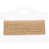 Beebeecraft Rollo de Cadena de Cable de Acero Inoxidable de 32.8 pie (10 m 304 pies) 1.3mm de Ancho Chapada En Oro de 18 Quilates con Papel de Cartón para Hacer Joyas Collares Pulsera