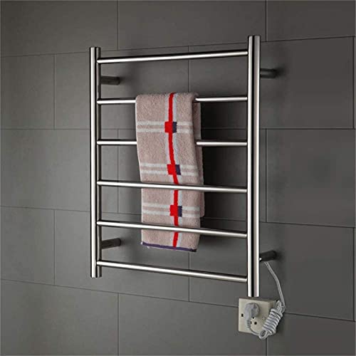 Calentador de Toallas, toallero, toallero calefactado, radiador de baño de Pared con 6 Varillas calefactoras, toallero eléctrico de Acero Inoxidable 304, toallero de Tela para