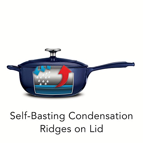 Image of Tramontina Enameled Cast Iron Covered Saucier, 3-Quart, Gradated Cobalt