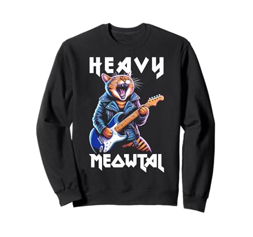 Heavy Meowtal - Gatto divertente e metallo pesante Felpa