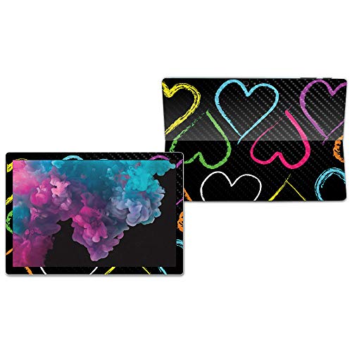 Image of MIGHTY SKINS MightySkins Carbon Fiber Skin for Microsoft Surface Pro 6 - Hearts | Protective, Durable Textured Carbon Fiber Finish | Easy to Apply, Remove, and Change Styles | Made in The USA